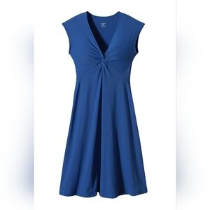 PATAGONIA Bandha Dress Blue Color Size Small V Neck Stretch Material